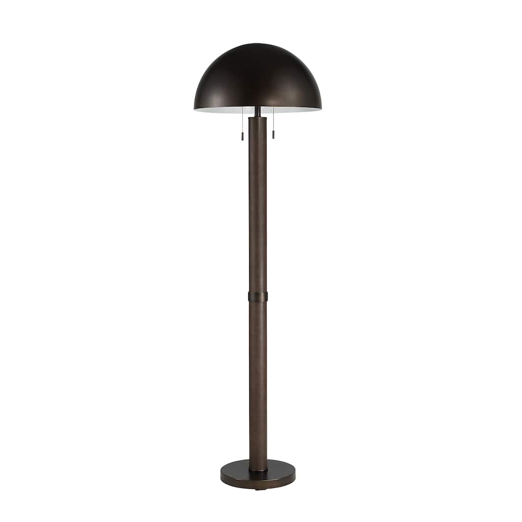 Renwil Incanta 68" Tall Dark Bronze Floor Lamp with Drum Iron Shade