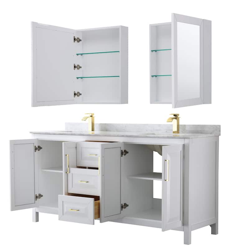 Wyndham Collection Daria 72" Free Standing Double Vanity Set with MDF