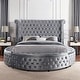 preview thumbnail 5 of 18, Furniture of America Shendae Glam Tufted Velvet Storage Footboard Round Platform Bed