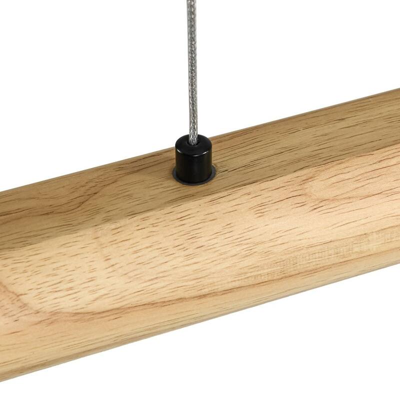 Minimalist Wooden Dimmable LED Kitchen Island Linear Pendant - 32.7in
