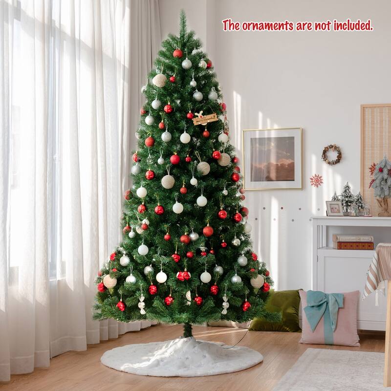 Gymax 6/7/8 FT Pre-lit Artificial Christmas Tree Hinged Xmas Tree w/ 9 - See Details