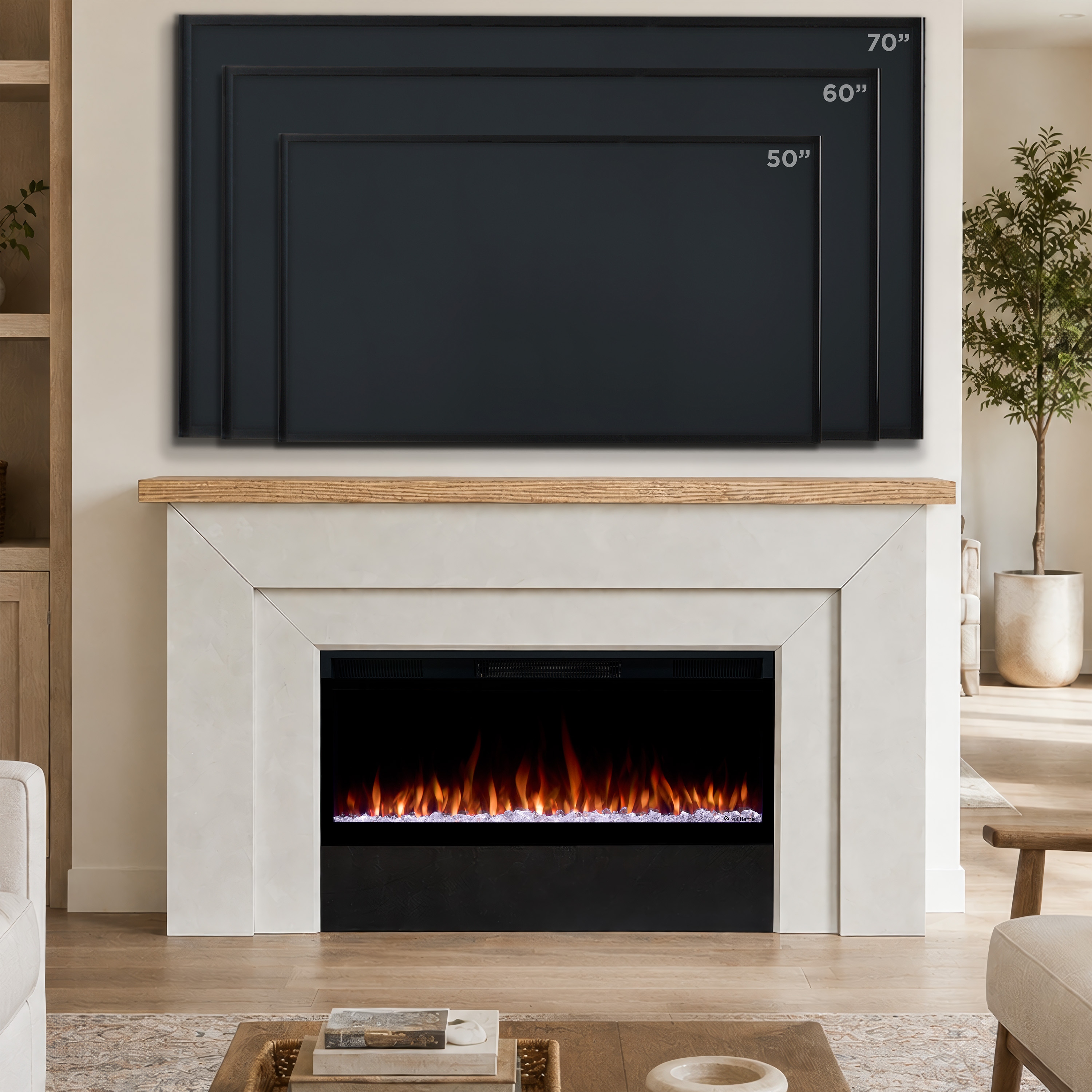 Real Flame Malie Electric Smart Landscape Fireplace in Venetian