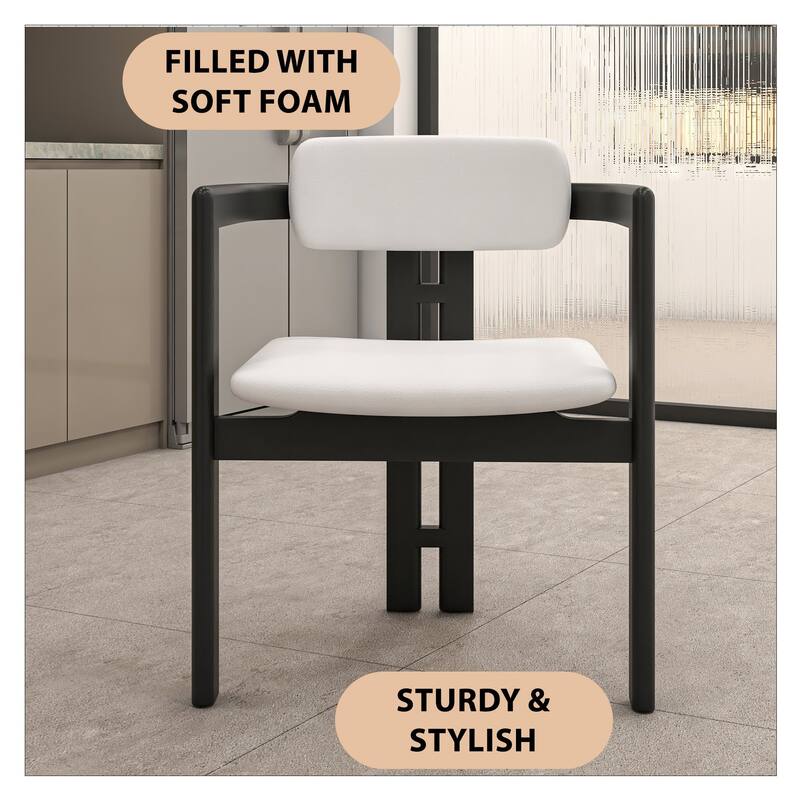 Velo Solid Wood Dining Chair Open Back Modern Accent Side Armchair