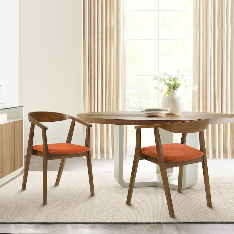 Santana Mid-Century Modern Upholstered Wood Dining Chairs - Set of 2/4/6
