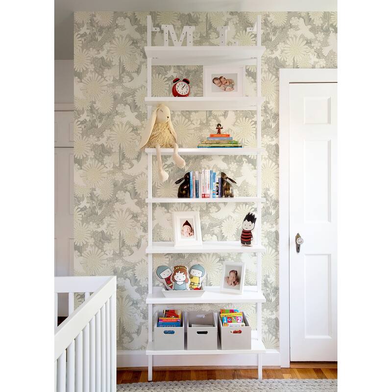 A-Street Prints Dromma Light Grey Songbirds and Sunflowers Wallpaper