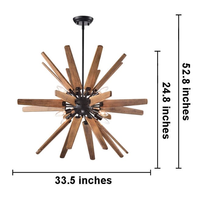 Sputnik wood chandelier cheap