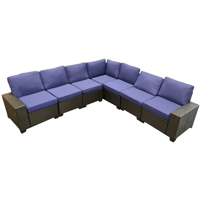 Zenova Patio Conversation Sets,Wicker Rattan Chairs Sofa Sets,Patio Furniture Seating