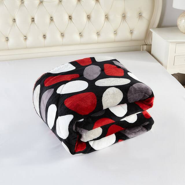 3-Piece Floral Printed Sherpa-Backing Reversible Comforter Set