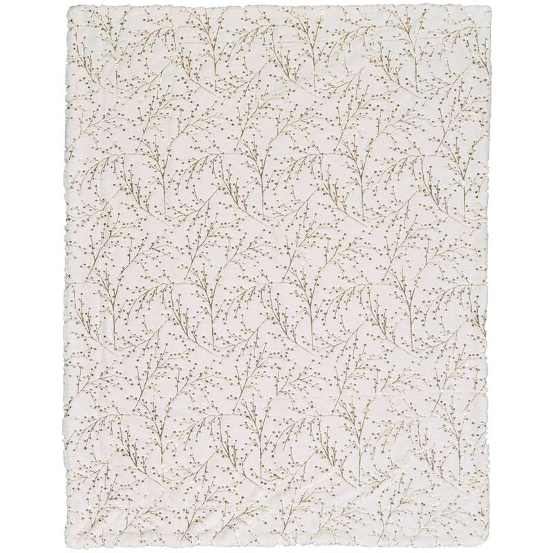 Mina Victory Faux Fur Metallic Branches Indoor Accent Pillows or Throw