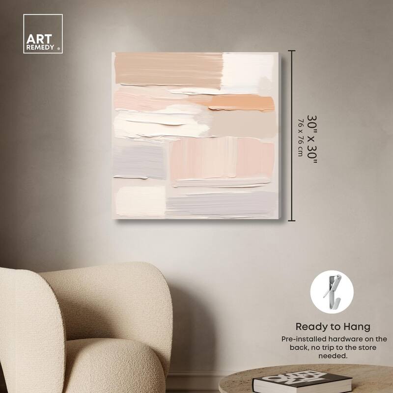 Roseate Cream Tones III Canvas by Art Remedy, Gallery Wrapped