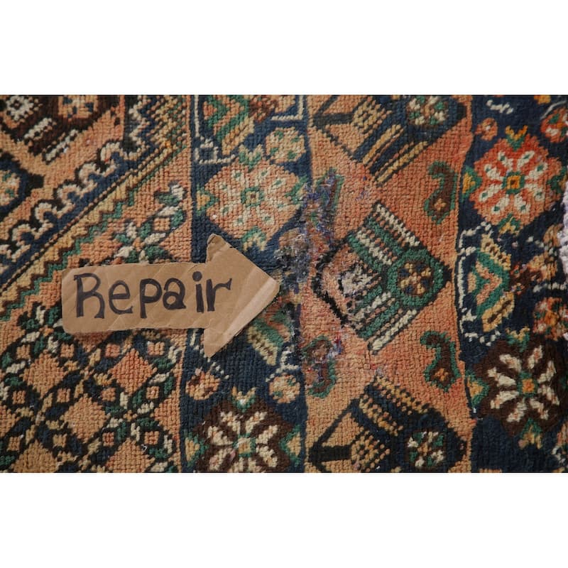 Bakhtiari Persian Vintage Area Rug Handmade Living Room Wool Carpet - 6'8"x 9'6"