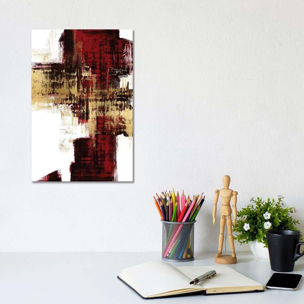 iCanvas "Kinetic Gold on Red I" by Alex Wise Canvas Print