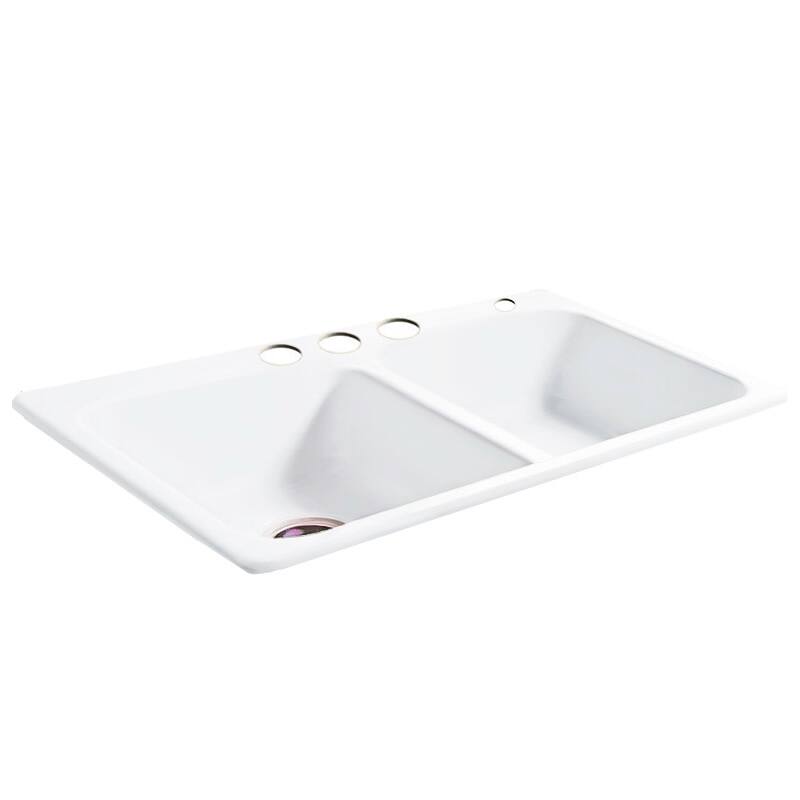 Miseno 33" Double Basin Drop In Cast Iron Kitchen Sink
