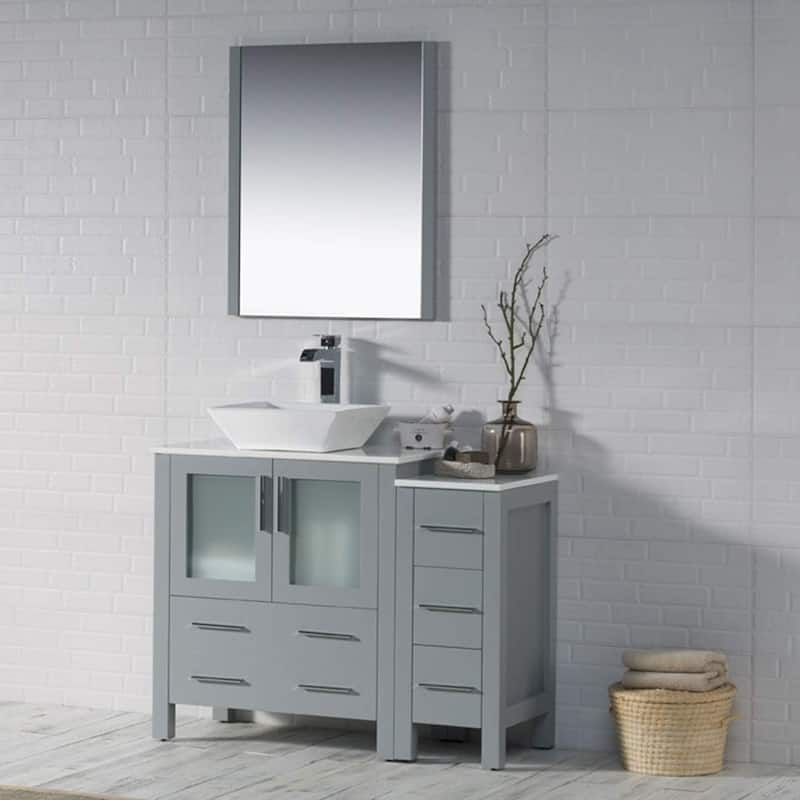 Blossom Sydney 42" Bathroom Vanity with Storage Side Cabinet & Mirrors