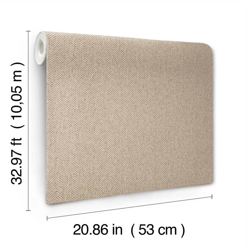 York Wallcoverings Tailored Chevron Hazelnut Wallpaper