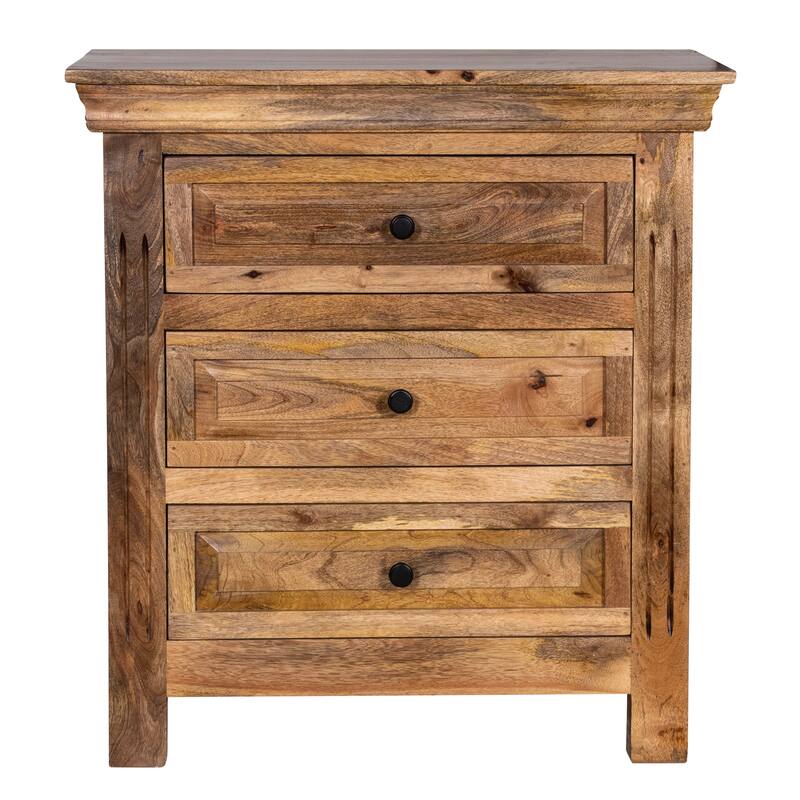 Maadze 28" WIde 3-Drawers Solid Wood Nightstand