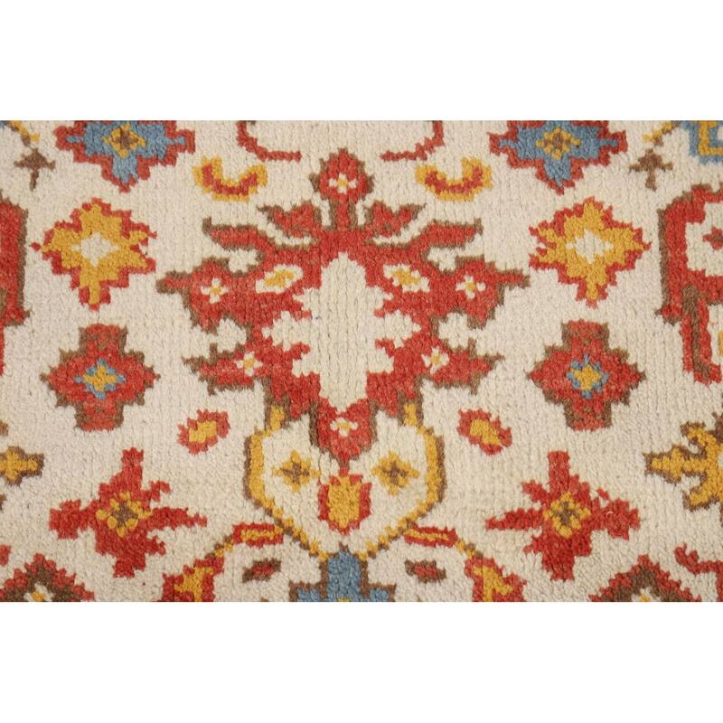 Beige / Ivory Oushak Oriental Accent Rug Hand-Knotted Wool Carpet - 4'0" X 5'11"