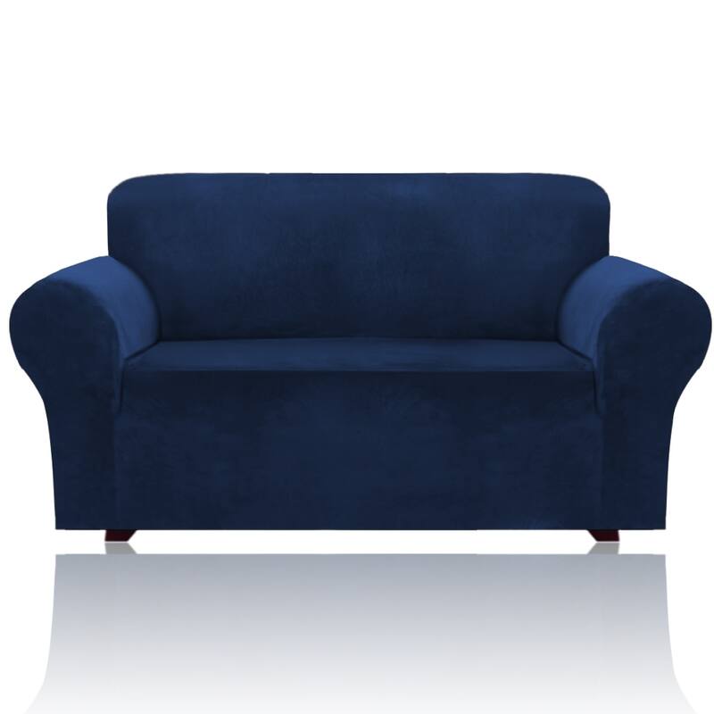 1-Piece Stretch Velvet Plush Sofa Slipcover