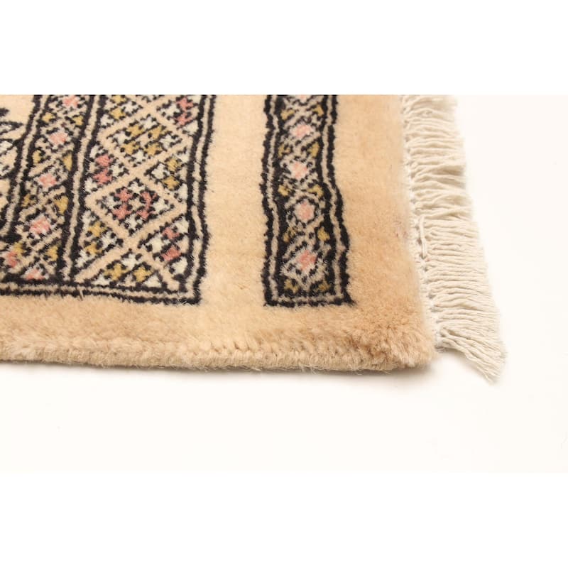ECARPETGALLERY Hand-knotted Finest Peshawar Bokhara Beige Wool Rug - 3'11 x 6'2