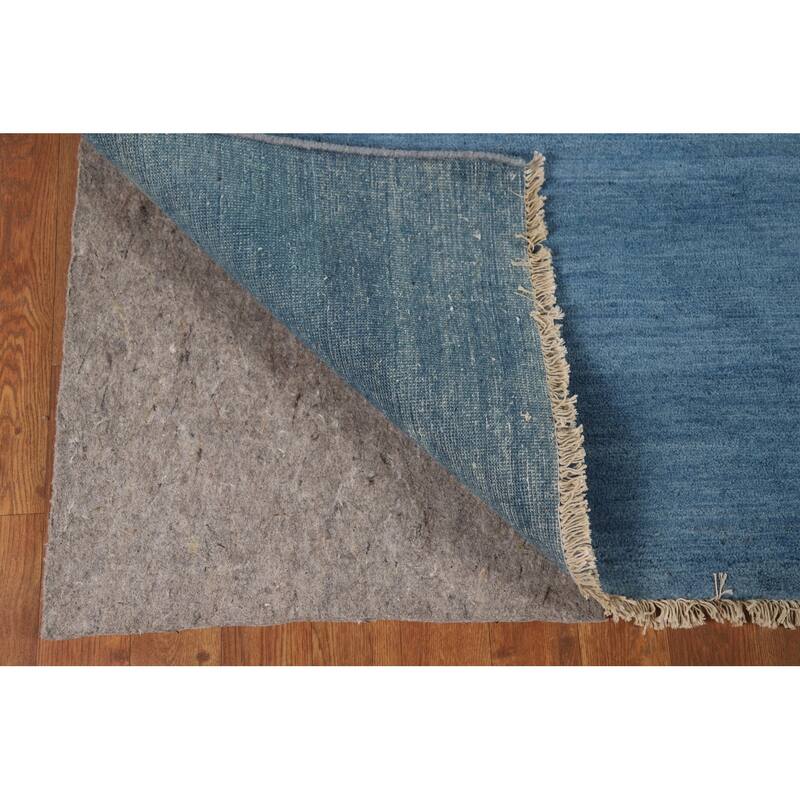 Blue Modern Gabbeh Oriental Rug Handmade Wool Carpet - 4'8"x 6'7"