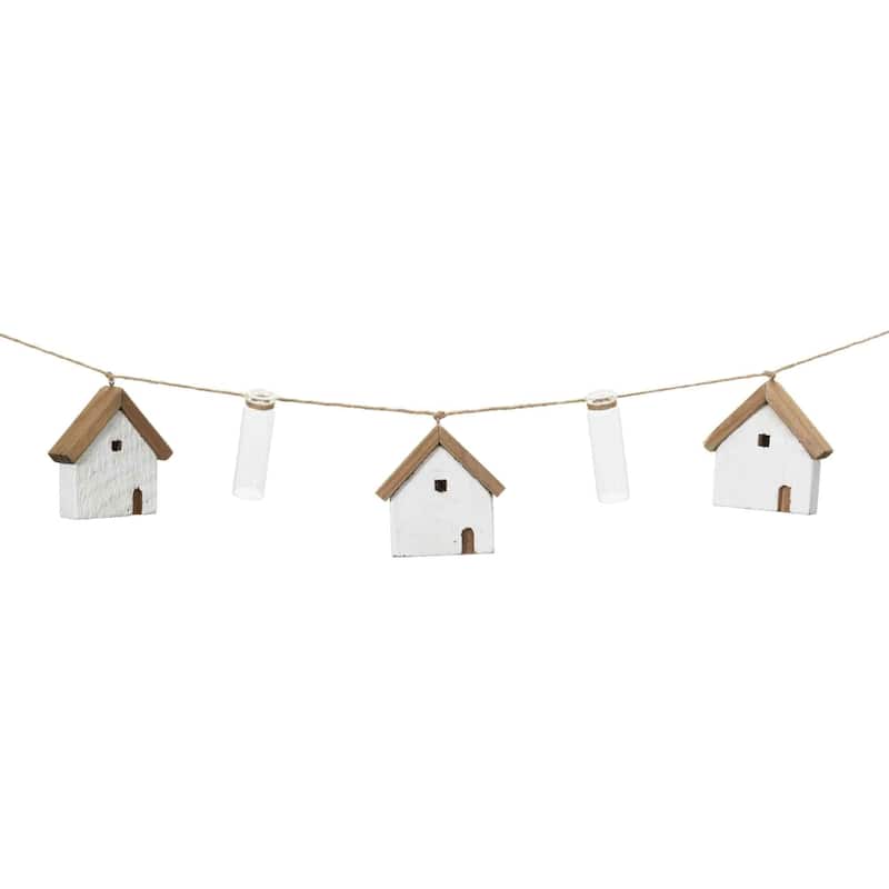 House and Tube Vase String Christmas Garlands - 2.25' x 3.5" - Set of 2