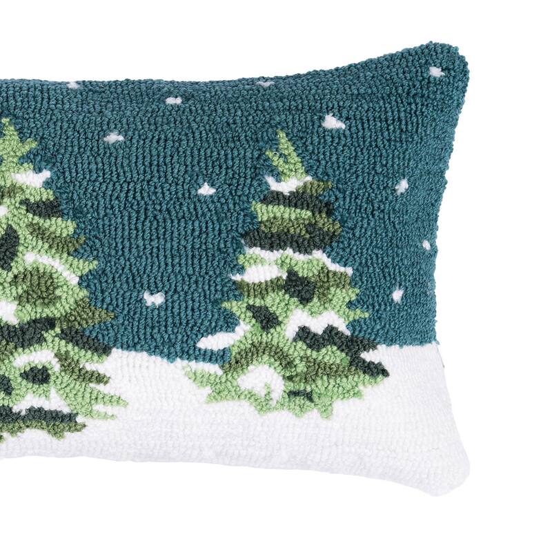 Winter Forest Hooked Pillow