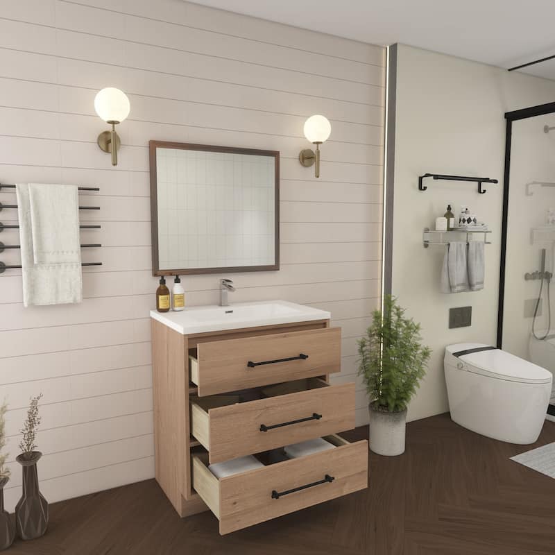 Victoria 30'' Freestanding Vanity with Reinforced Acrylic Sink - 29.5