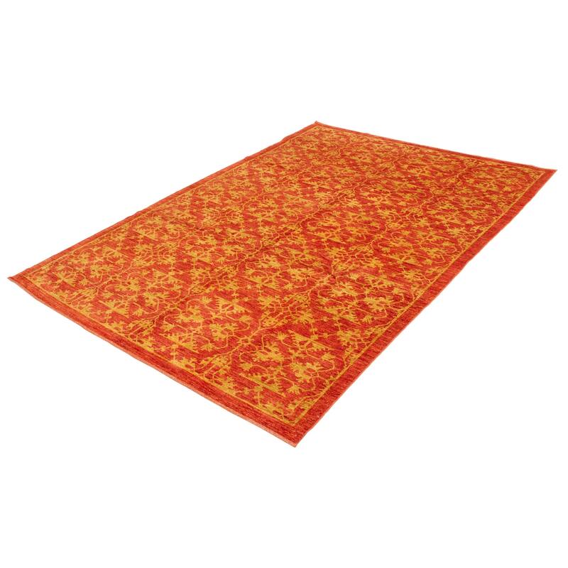 ECARPETGALLERY Hand-knotted Finest Peshawar Ziegler Copper Wool Rug - 8'4 x 12'4
