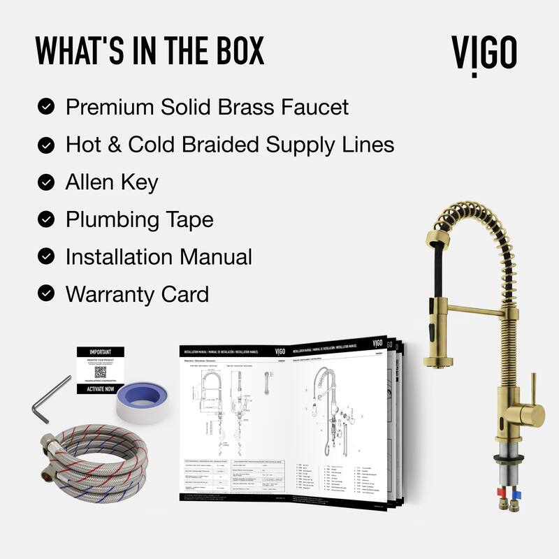 VIGO Edison 19" H Single Handle Pull-Down Sprayer Kitchen Faucet Set with Touchless Sensor