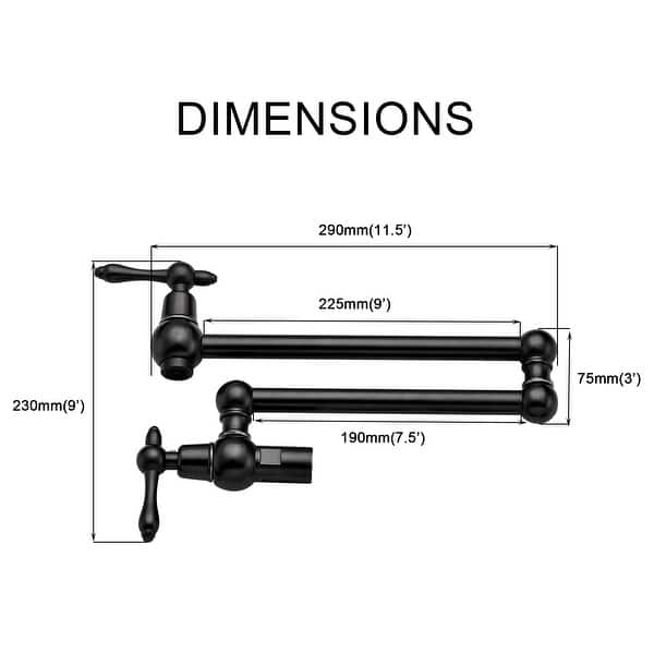 Wall Mount Stainless Steel Stretchable Double Joint Swing Arm Kitchen ...