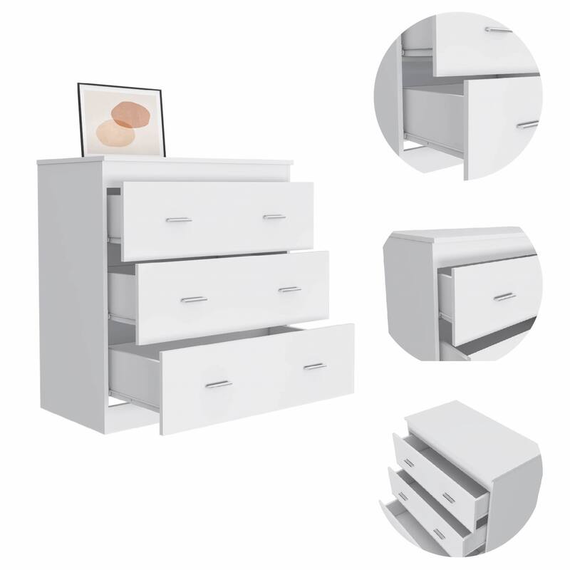 HomeRoots 32" White Six Drawer Standard Dresser