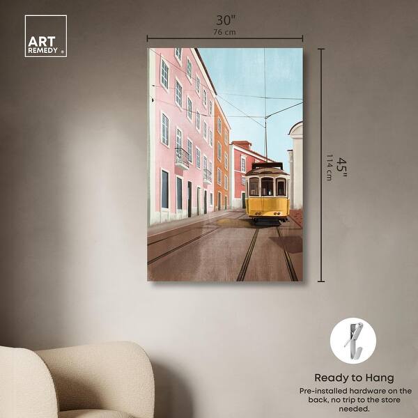 dimension image slide 5 of 6, SF Tramway Canvas Fashion Art Prints by Art Remedy, Gallery Wrapped