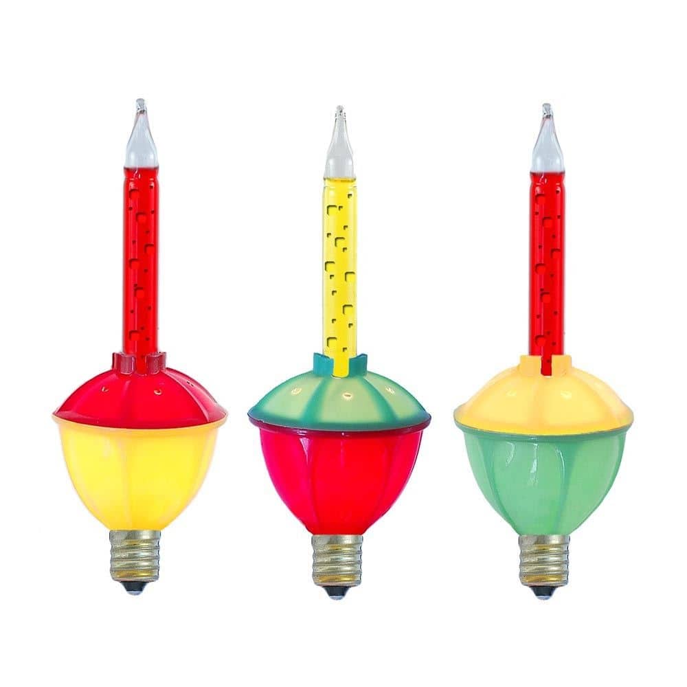 3 Pack Christmas Bubble Light Replacement Pack, Red and Yellow Liquid