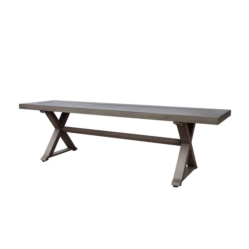 Landau Modern Outdoor Aluminum Dining Bench by Christopher Knight Home