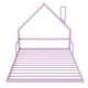 preview thumbnail 15 of 25, Metal Floor Bed with House-shaped Headboard and Fence for Boys and Girls