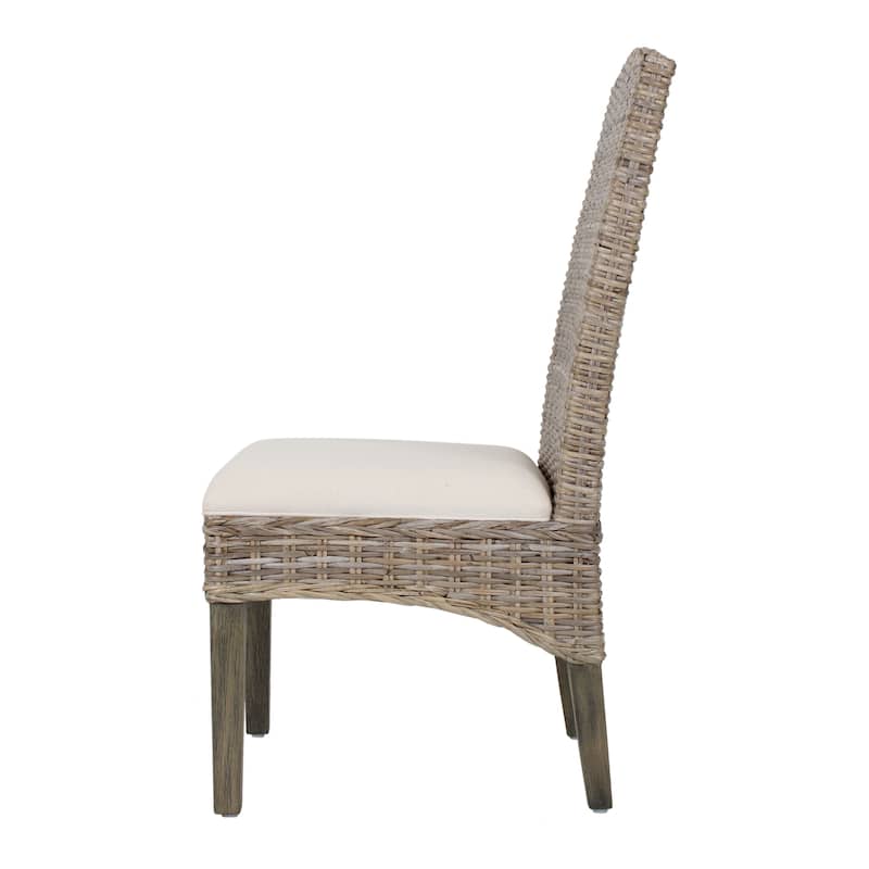 Natural Rattan Cushioned Dining Chairs By - Set Of 2 by East at Main