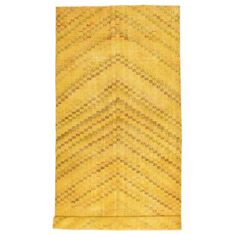 ECARPETGALLERY Hand-knotted Melis Vintage Light Gold Wool Rug - 5'3 x 10'8