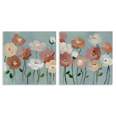 Stupell Budding Boho Blooms Canvas Wall Art Design By Charity Henderson (Set of 2)