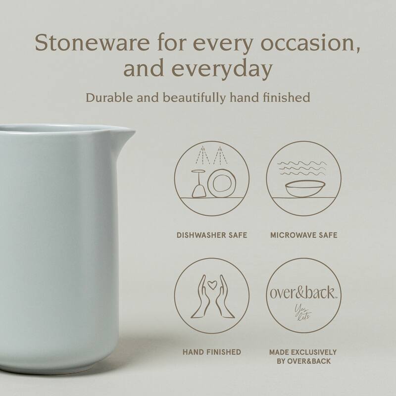 over&back Coupe Semi-Matte Stoneware 42oz Pitcher
