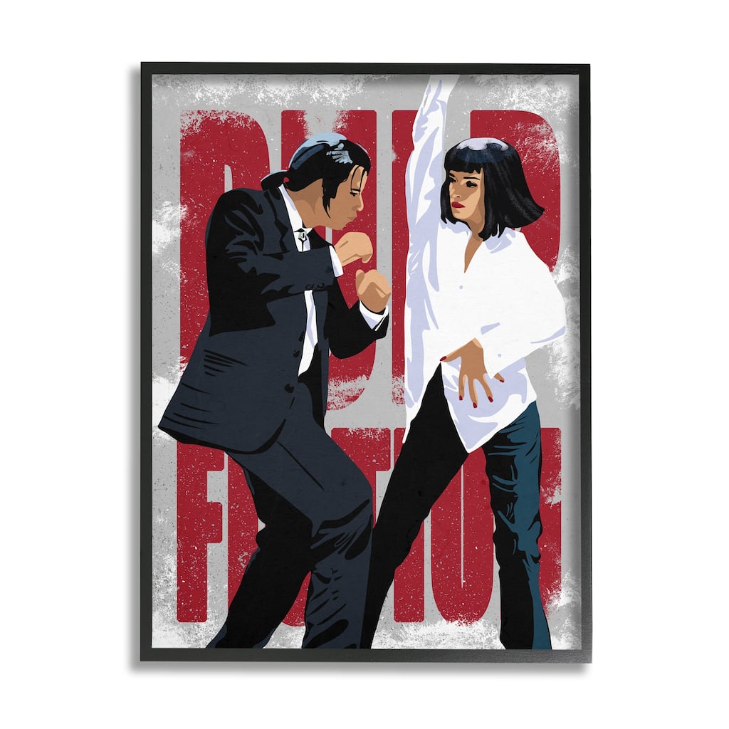 Stupell Iconic Dancing Movie Scene Famous Actors Red Title Framed Wall Art