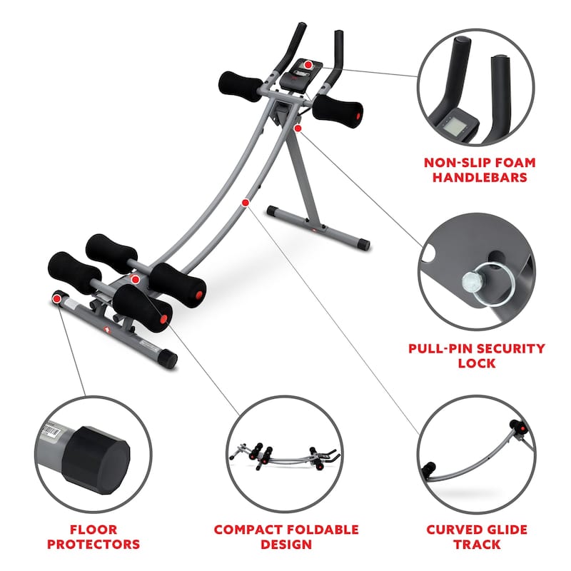 Sunny Health & Fitness Core Glider Ab Waist Trainer Machine