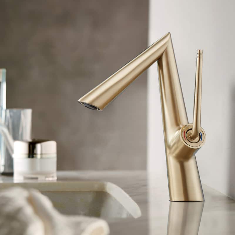 Rbrohant Single Handle Single Hole Bathroom Sink Faucet - Brushed Gold