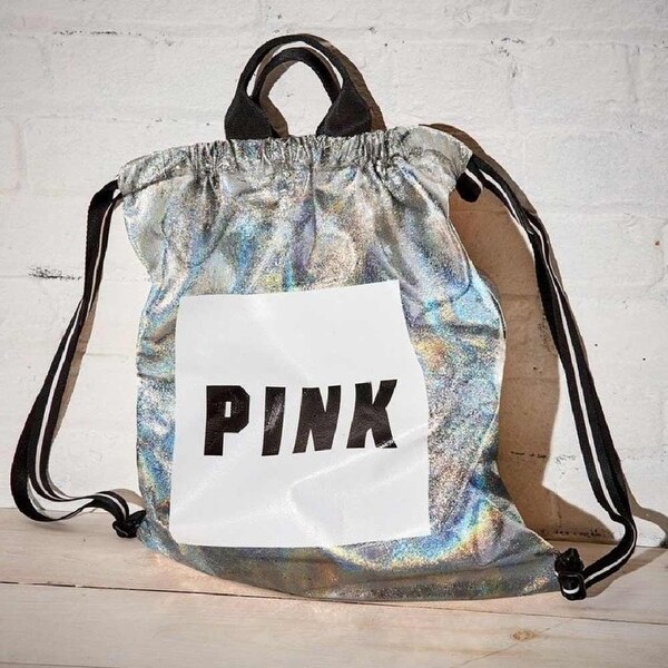 victoria's secret pink drawstring backpack