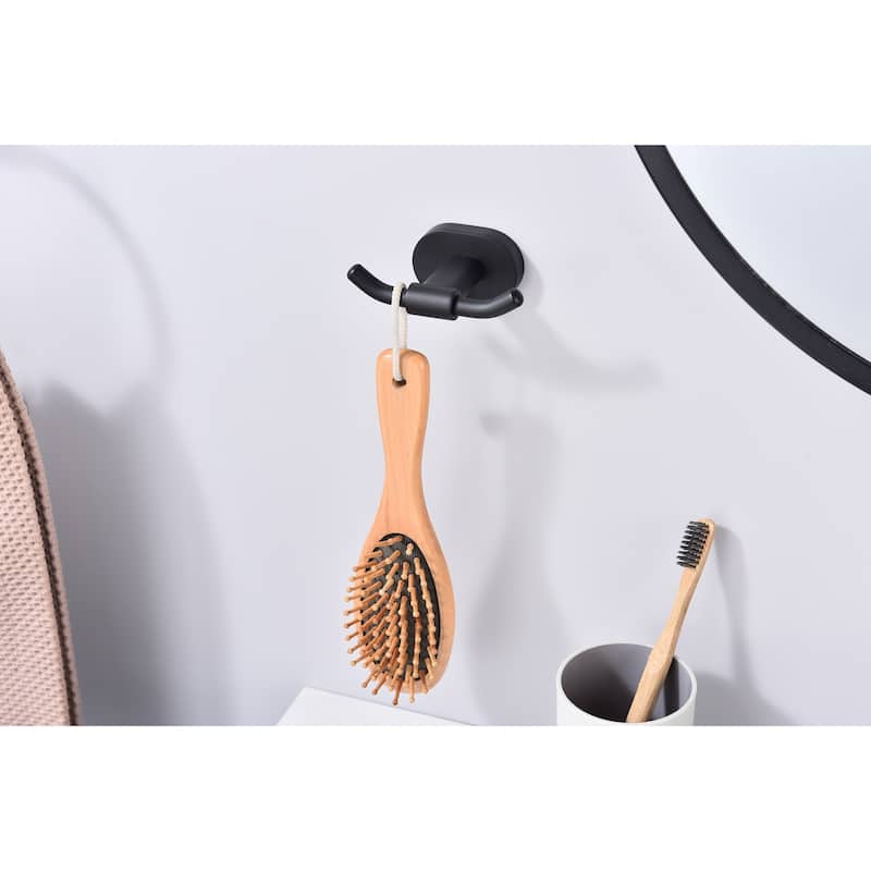 Wall Mounted Double Bathroom Towel Hooks 2 in 1 Robe Hooks(Set of 2)