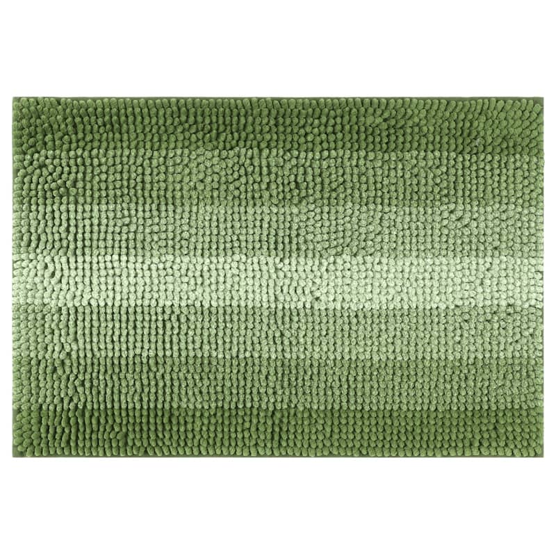 Contrasting Color Striped Bathroom Rugs, Non-Slip Plush Shaggy Bath Carpet, Bath Mats