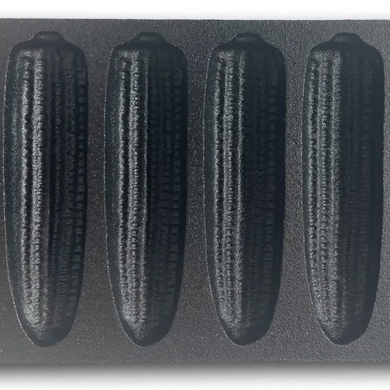 Bayou Classic 12 x 5 Inch Heavy Duty Cast Iron Cornbread Pan with 7 Molds, Black - 3.75