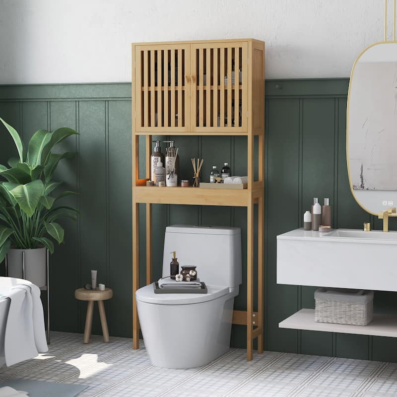 Homcom Bamboo Over The Toilet Storage Cabinet