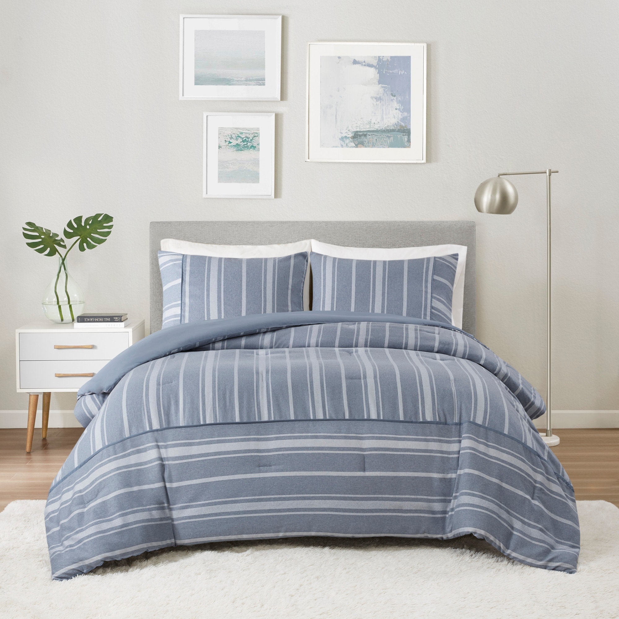 Beautyrest pillow blue stripe cheap