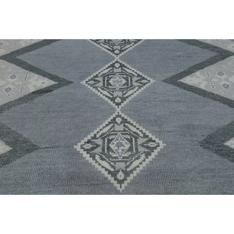 Transitional Oushak Indian Area Rug Hand-Knotted Wool Carpet - 6'0" x 9'0"