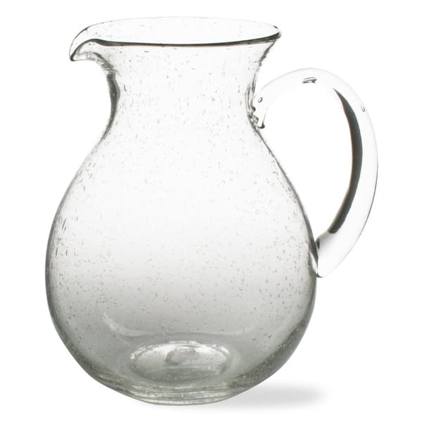 Bubble Glass Pitcher - 64oz Clear Beverage Server, Hand Wash Only, 9